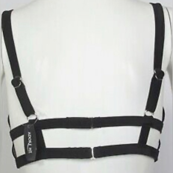 ADORE ME💫 Women’s Black Gladiator Double Strap Swim Bikini Top - Picture 11 of 12